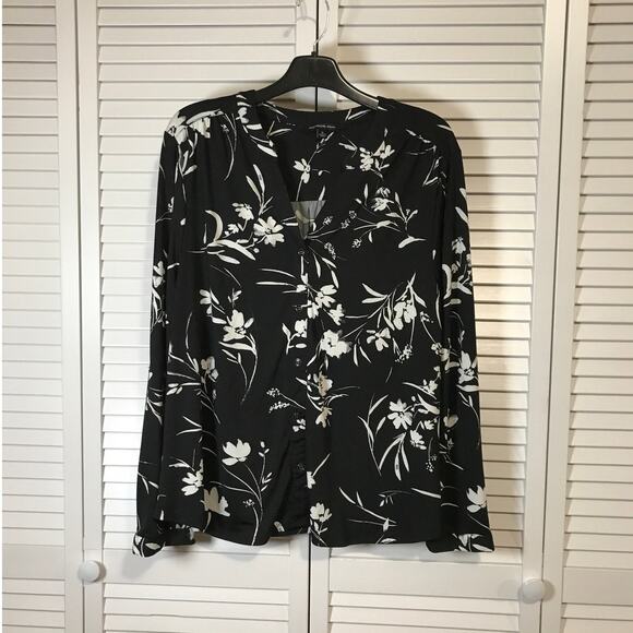 Zac & Rachel Tops - Zac & Rachel Floral V-neck Long Sleeve Blouse 1X